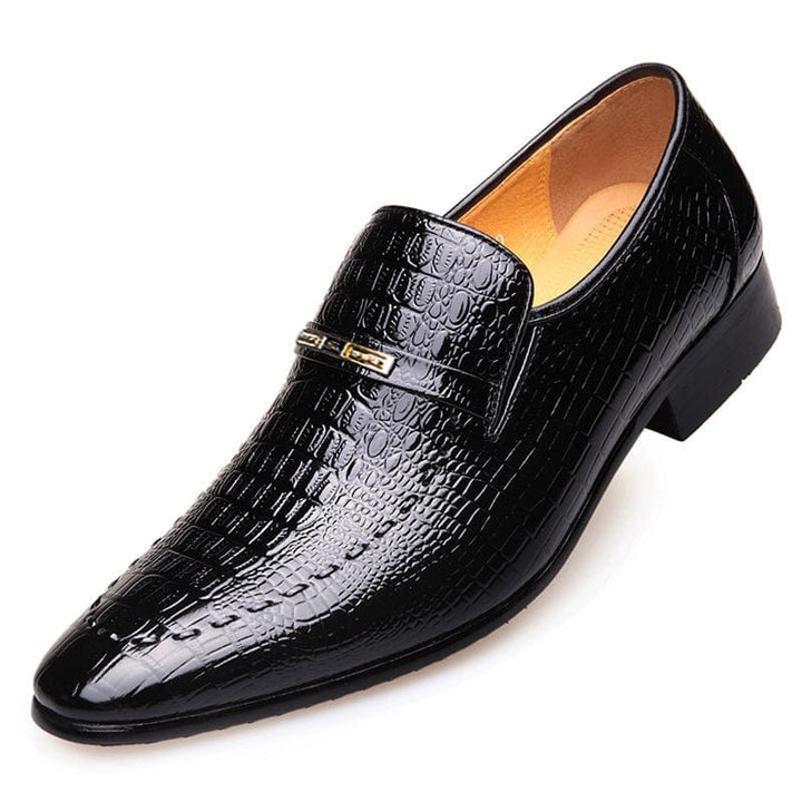 Men Crocodile Pattern Shoes Formal Shoes Masculino Leather Black
