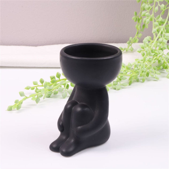 Aayat Mart 0 China / style5-black Creative Humanoid Ceramic Flower Pot Vase Plant Pot Ceramic Crafts Fleshy Flower Vase Home Decoration