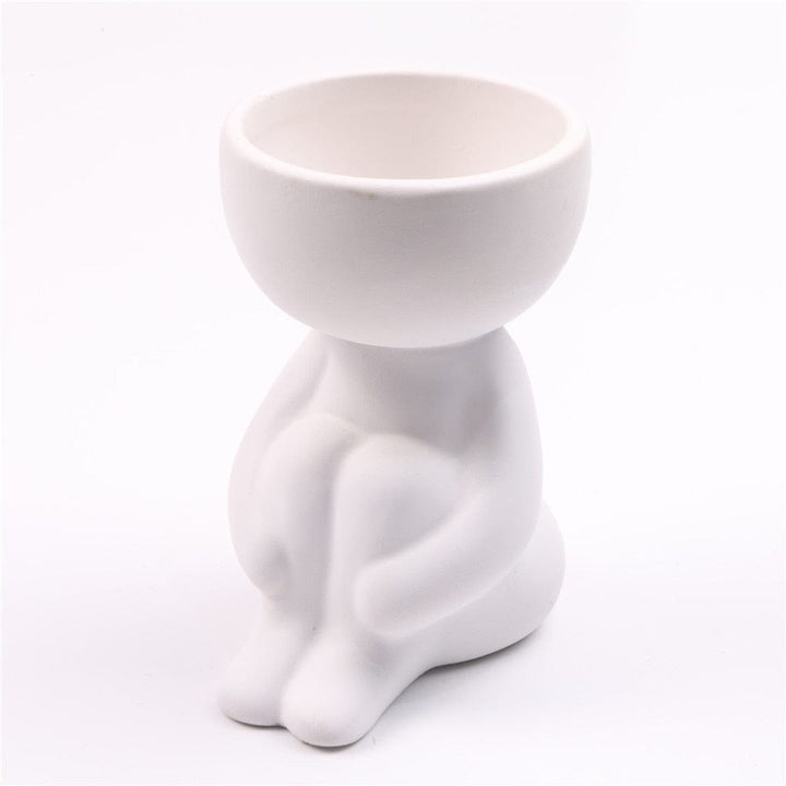 Aayat Mart 0 China / style5-white Creative Humanoid Ceramic Flower Pot Vase Plant Pot Ceramic Crafts Fleshy Flower Vase Home Decoration