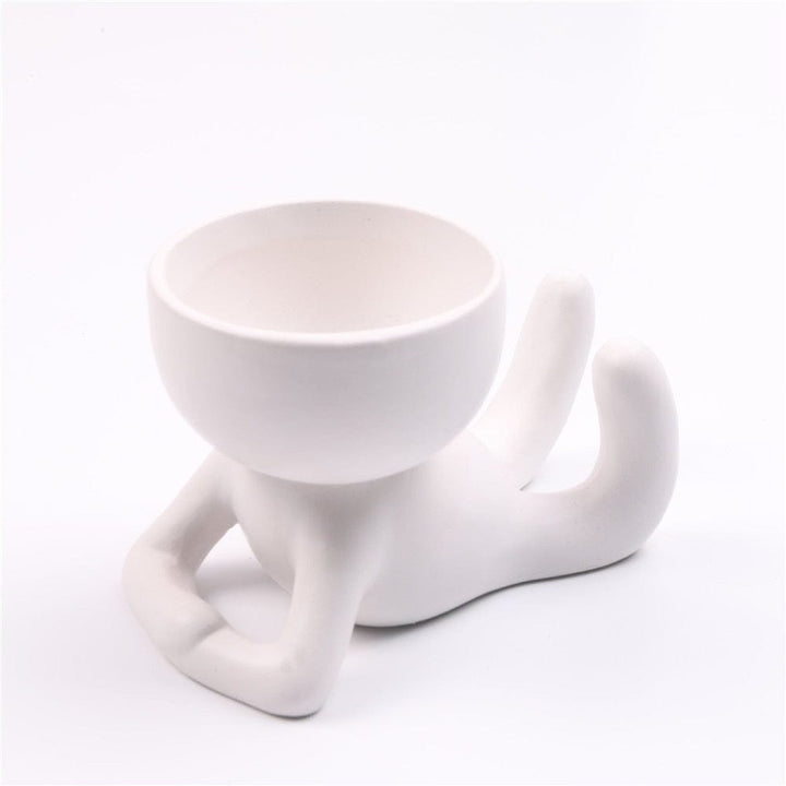 Aayat Mart 0 China / style6-white Creative Humanoid Ceramic Flower Pot Vase Plant Pot Ceramic Crafts Fleshy Flower Vase Home Decoration